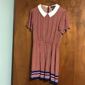 Mid-century modern mini dress with built-in collar